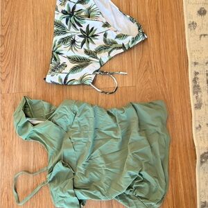 Tropical Leaf Print Bikini Set